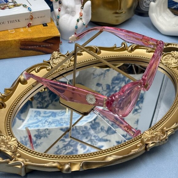 🆕 CAMILLA 🧿 NWOT Flutterby Sunglasses, Pink Transparent Acetate & Pink Lens - Picture 10 of 16